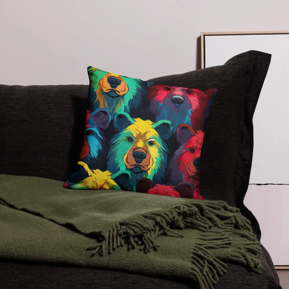 The Colorful Essence of Bears | Pillow Case | 18″×18″