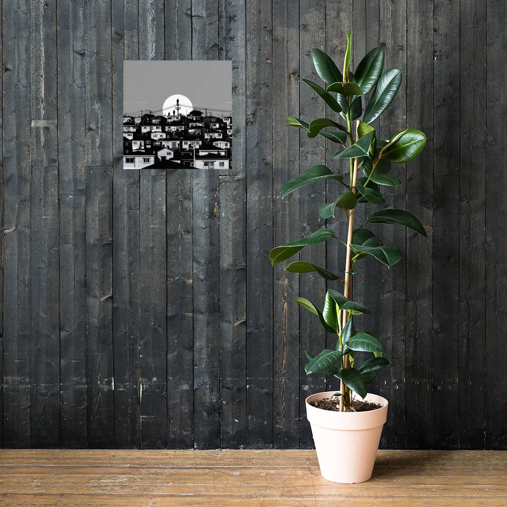 Moonlit Suburb 
 Poster | 18″x 18″