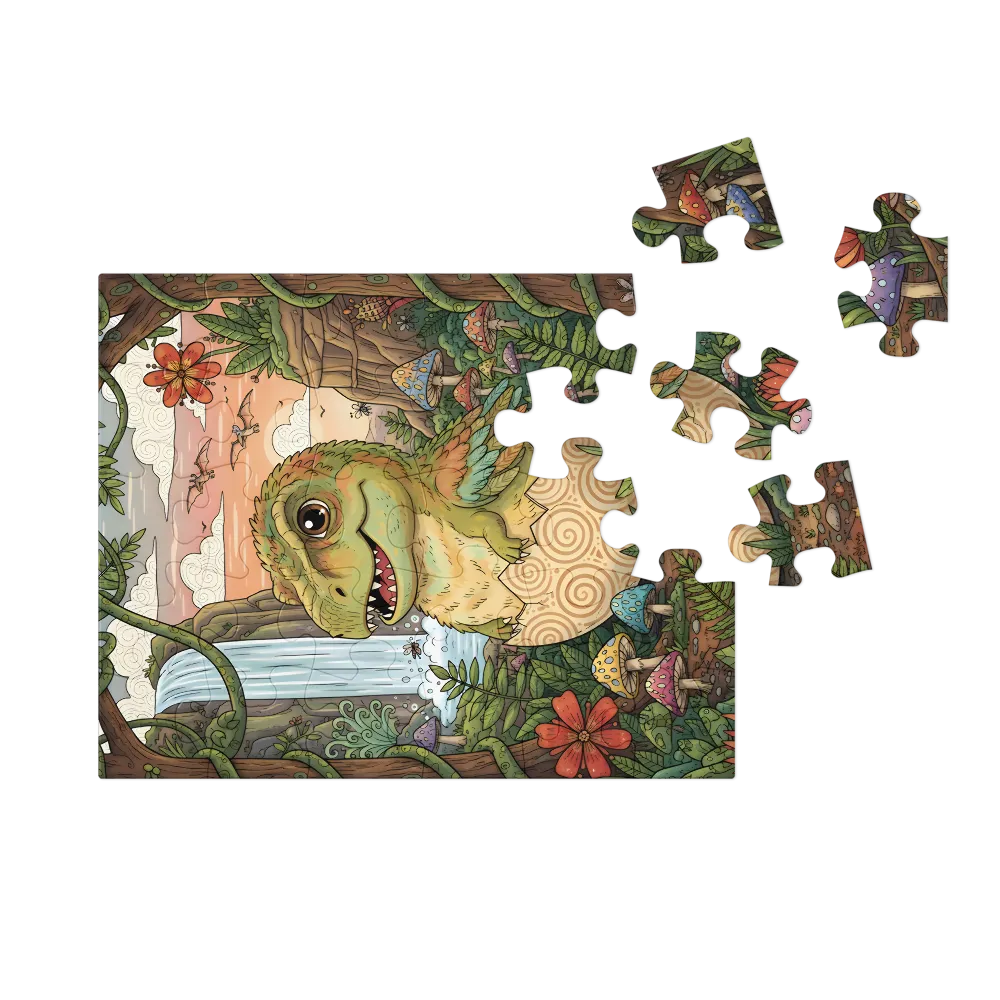 Dino Hatchling 
 Jigsaw Puzzle in Tin Box