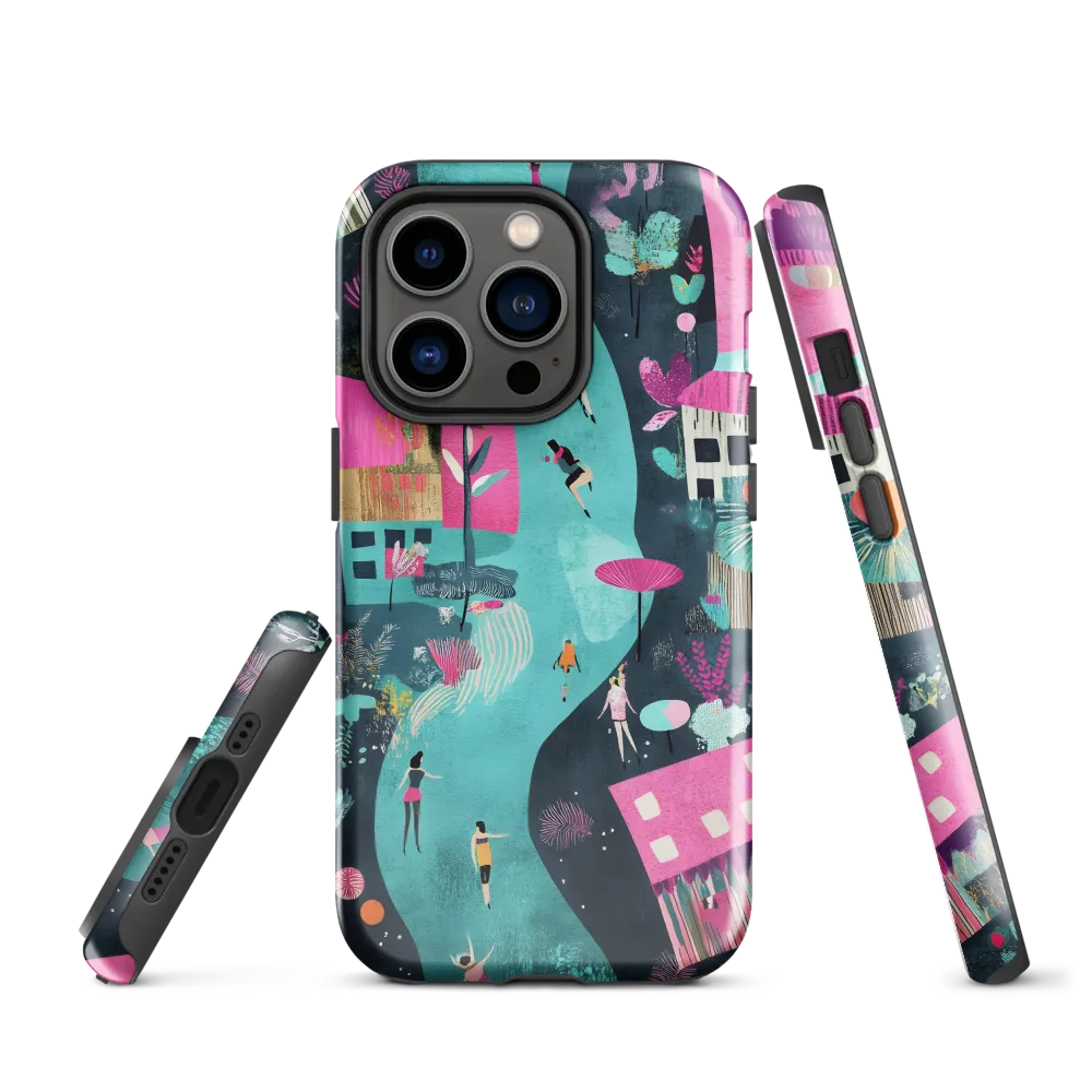 Whimsical Journey Through a Vibrant Landscape | Phone Case |  14 Pro | Tough Case | Glossy