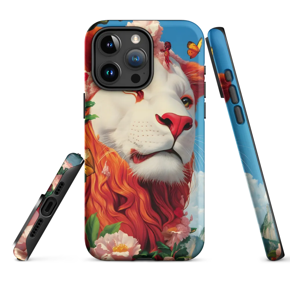 Majestic Lion Amidst Floral Splendor