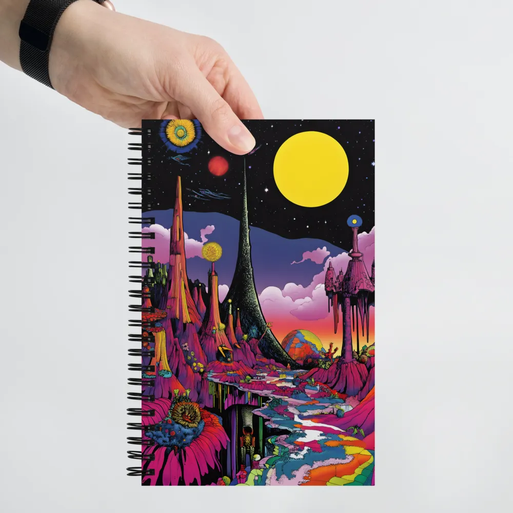 Celestial Dreams: A Journey Through an Alien Landscape | Spiral Notebook