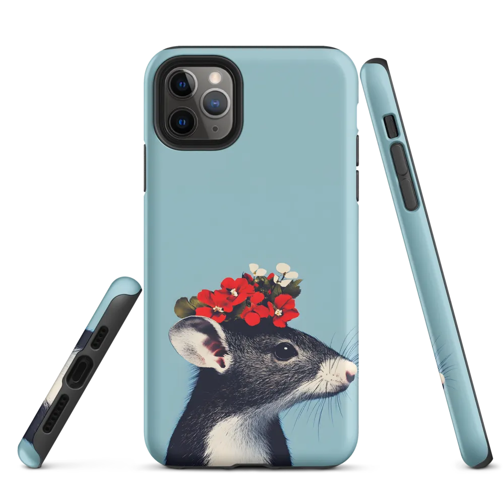 Whimsical Flora: A Mouse's Floral Crown | Phone Case |  11 Pro Max | Tough Case | Matte