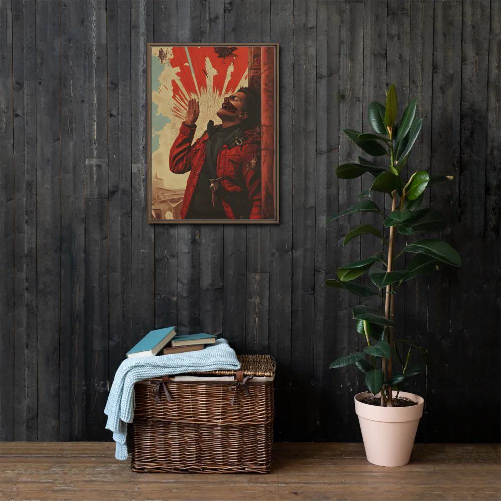Defiant Echoes of Ruin | Canvas with Brown Frame | 20″×28″