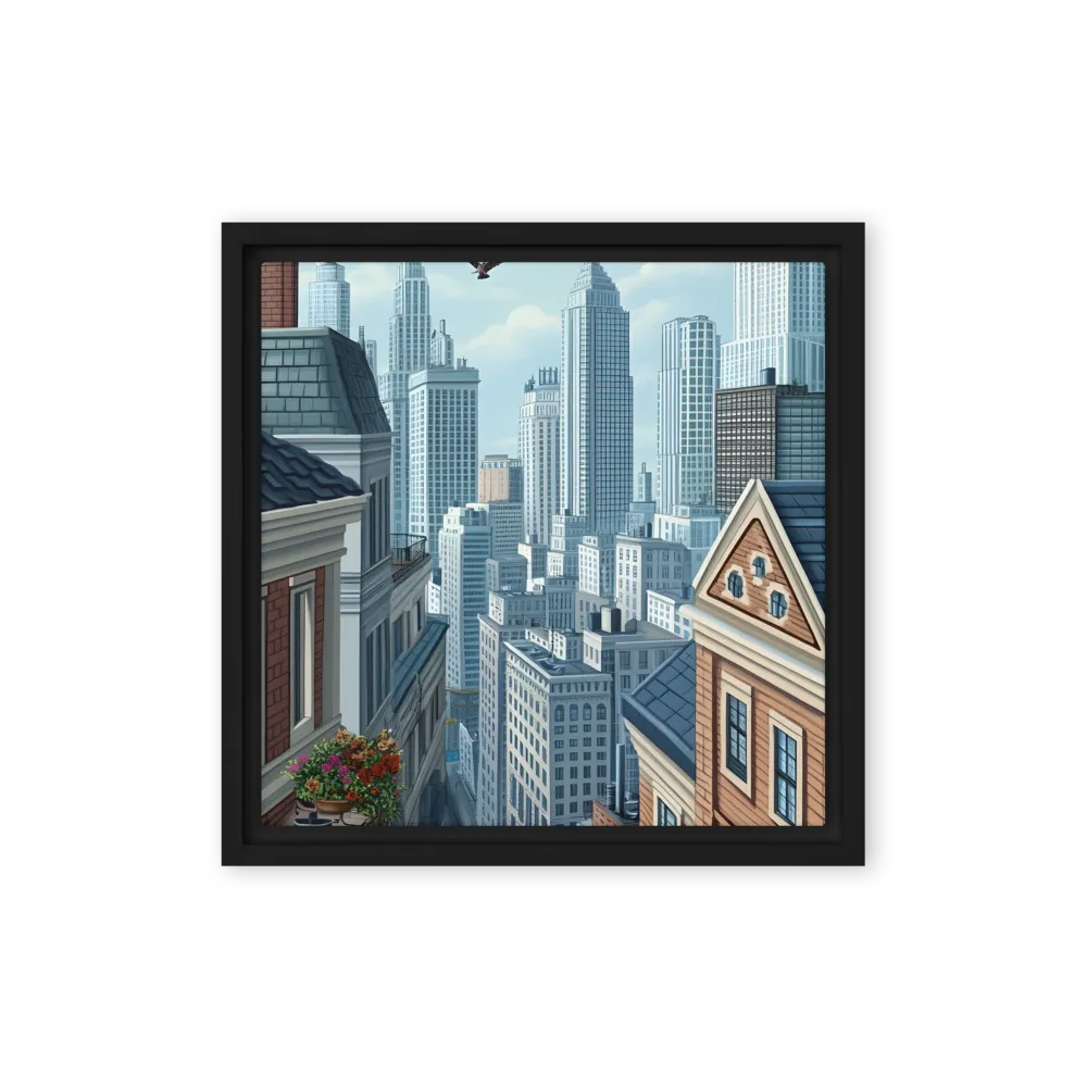 Urban Symphony | Canvas with Black Frame | 12″×12″