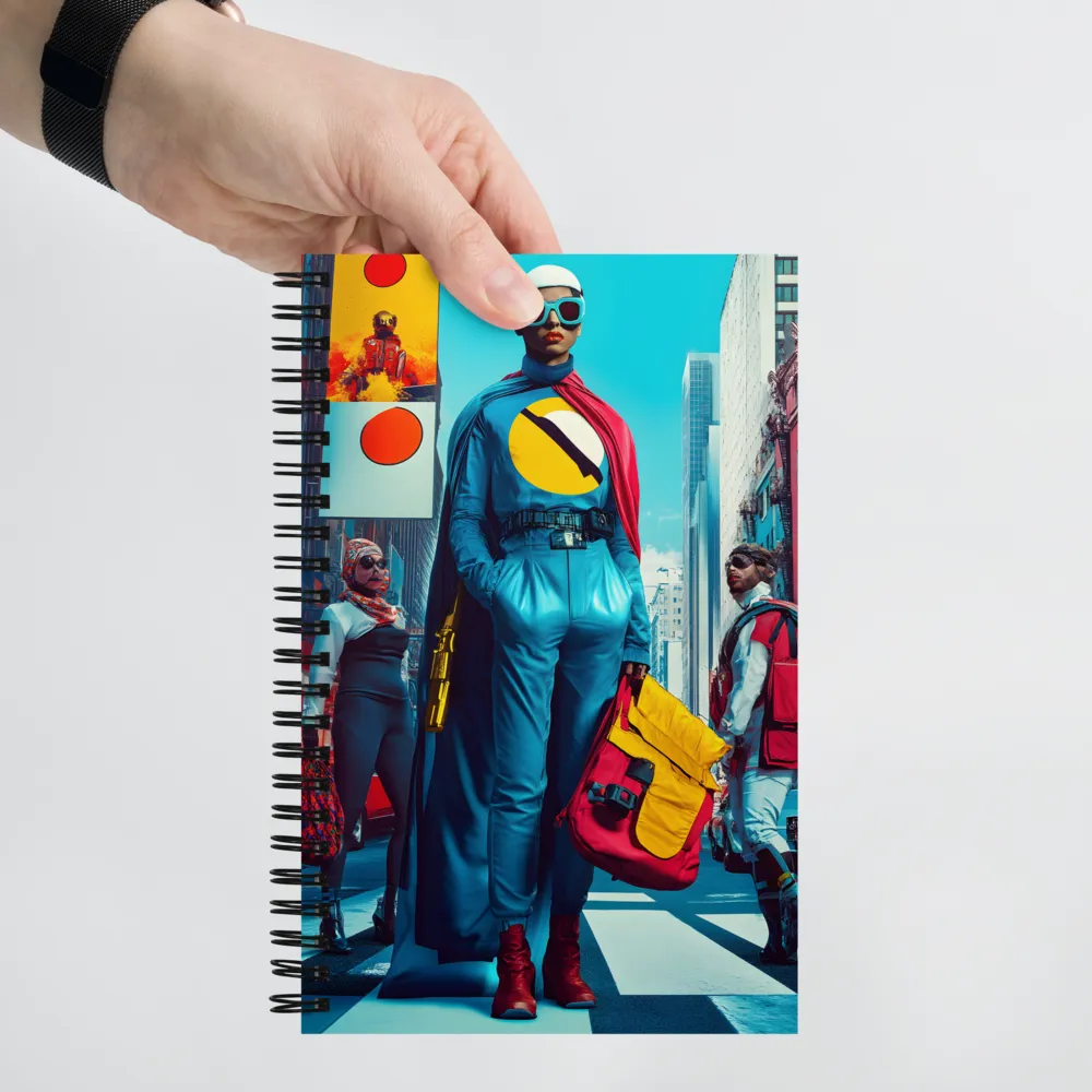 Urban Power: A Superhero's Stance | Spiral Notebook