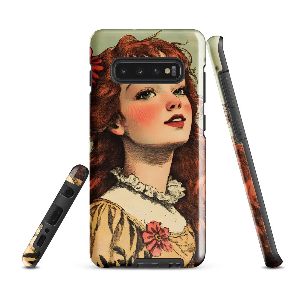 Whimsical Portrait of a Flower-Adorned Girl | Phone Case |  S10 Plus | Tough Case | Glossy