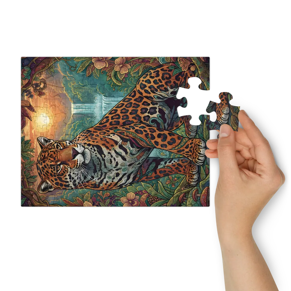 Jaguar at Sunset 
 Jigsaw Puzzle in Tin Box