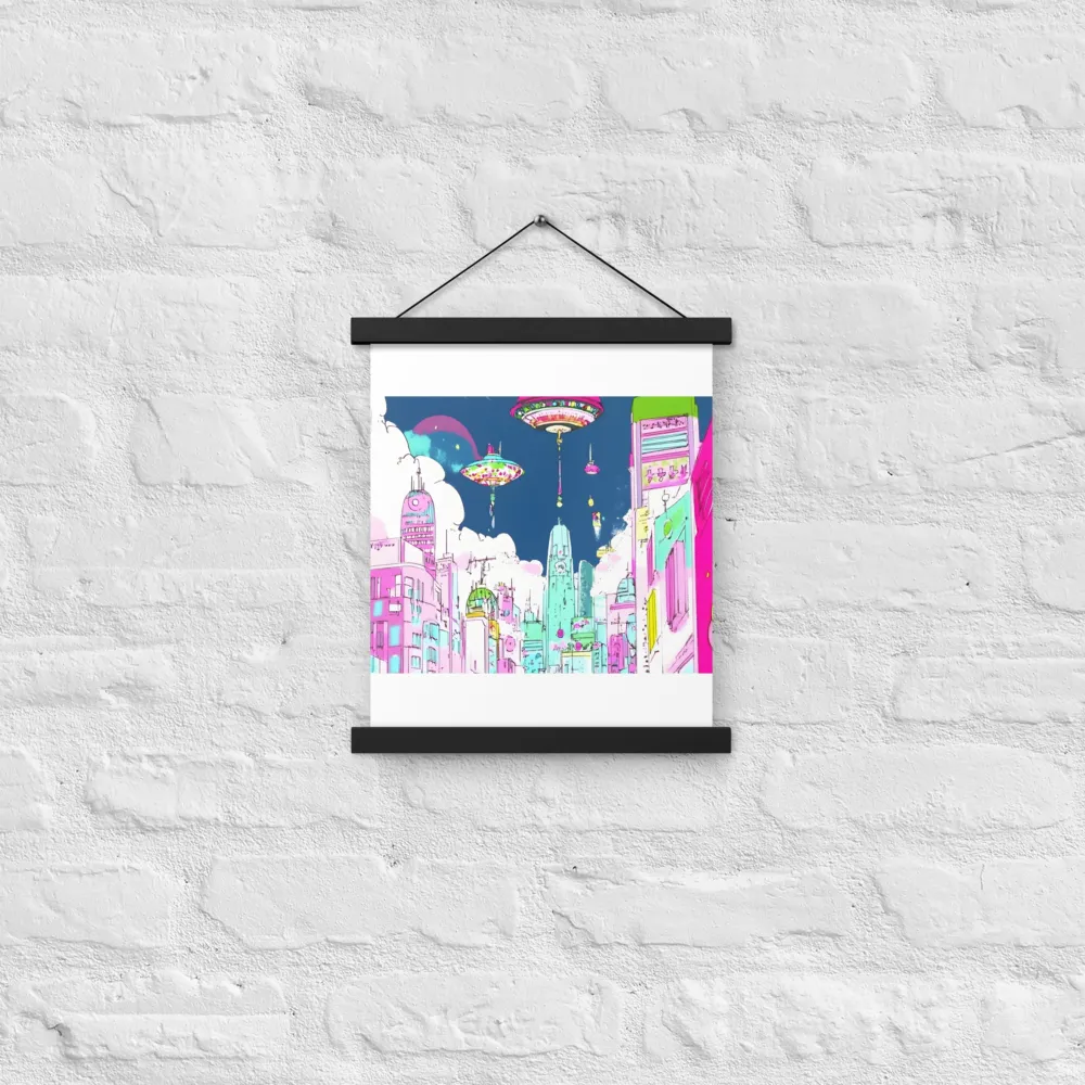 Futuristic Cityscape with Floating Structures | Art Print