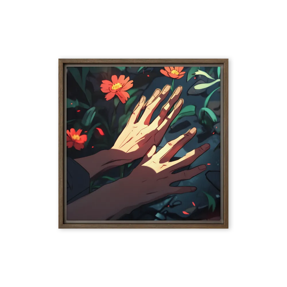 Whispers of Nature | Canvas with Brown Frame | 16″×16″