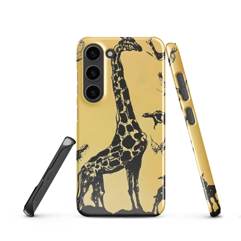 Whimsical Harmony of Giraffe and Birds