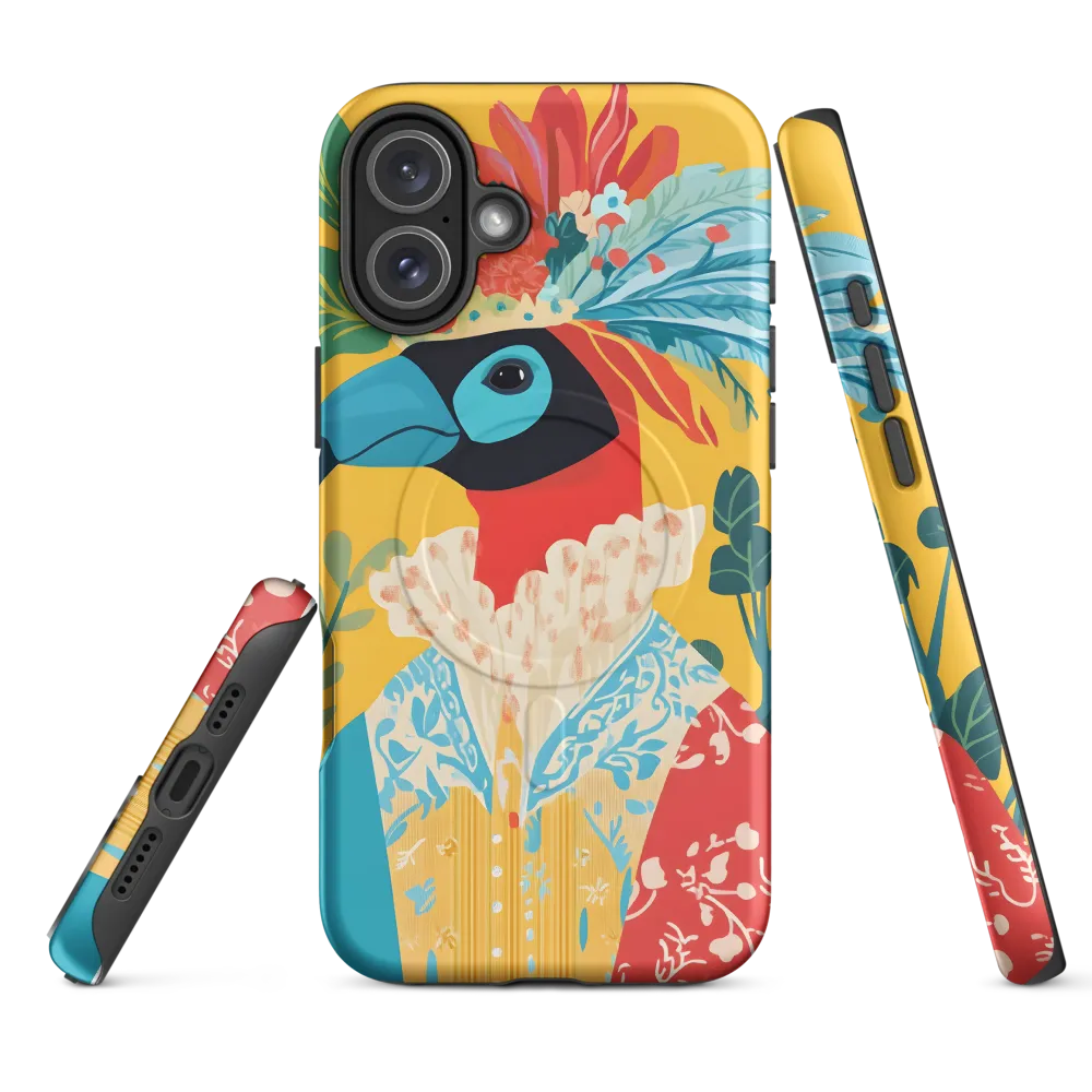 The Regal Parrot: A Celebration of Color | Phone Case |  16 Plus | MagSafe® Tough Case | Matte