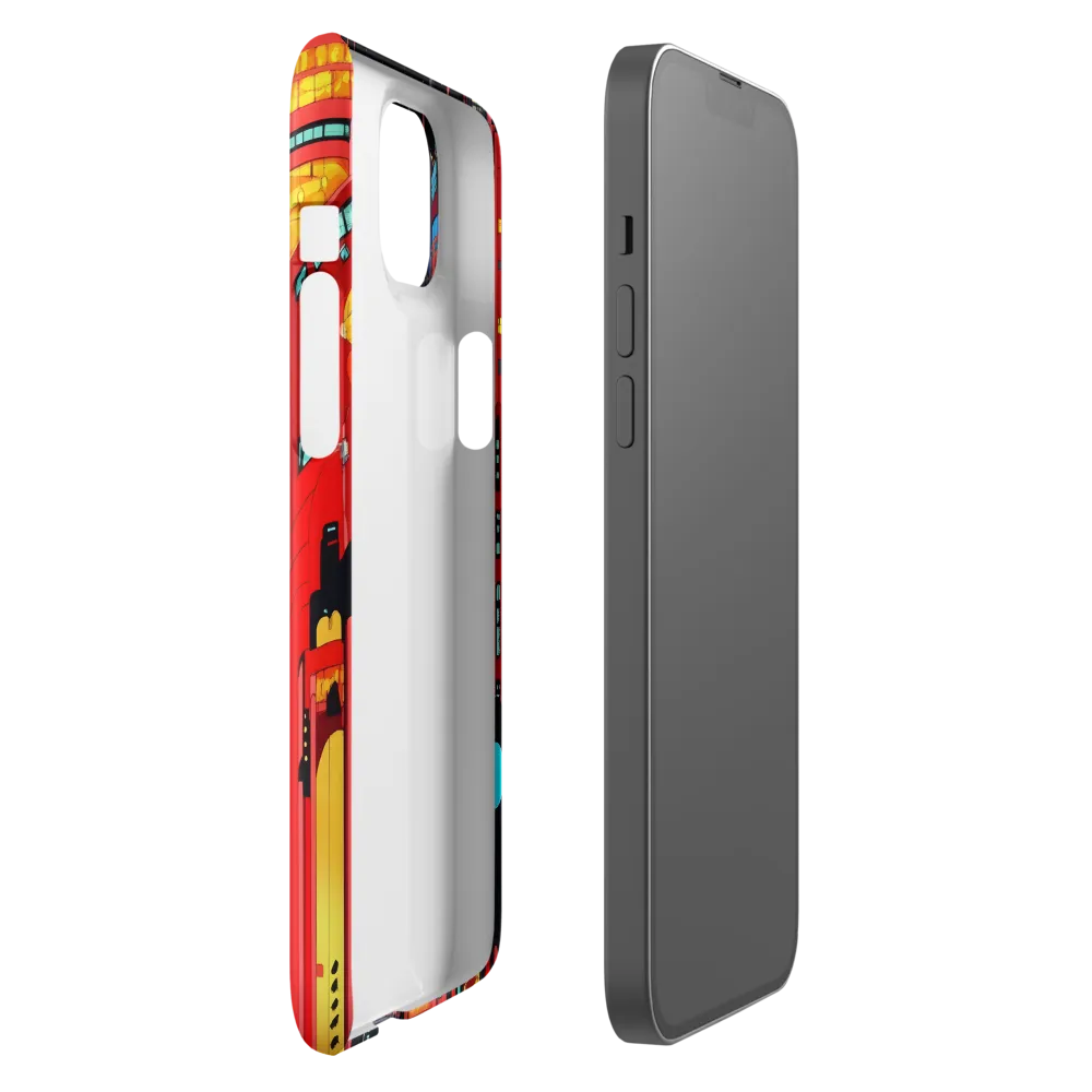 Neon Dreams: A Cyberpunk Cityscape | Phone Case |  14 Plus | Snap Case | Glossy