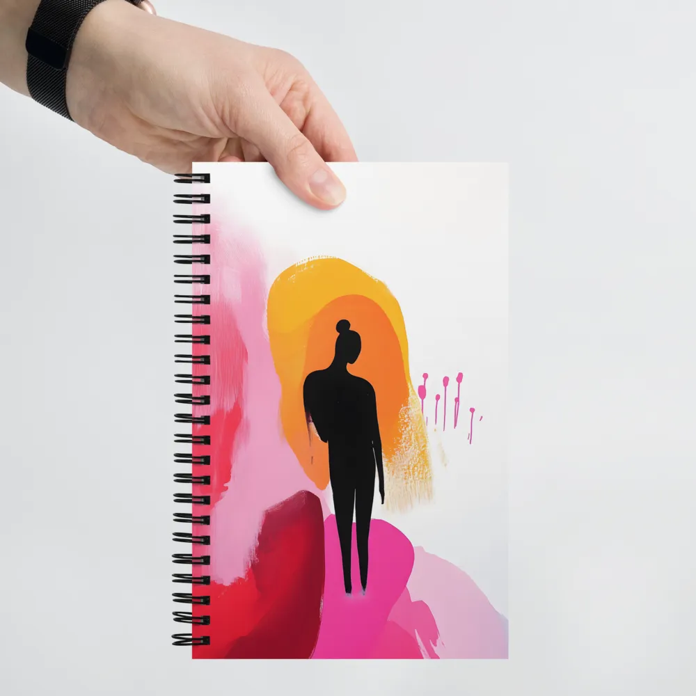 Silhouette in Colorful Abstraction | Spiral Notebook