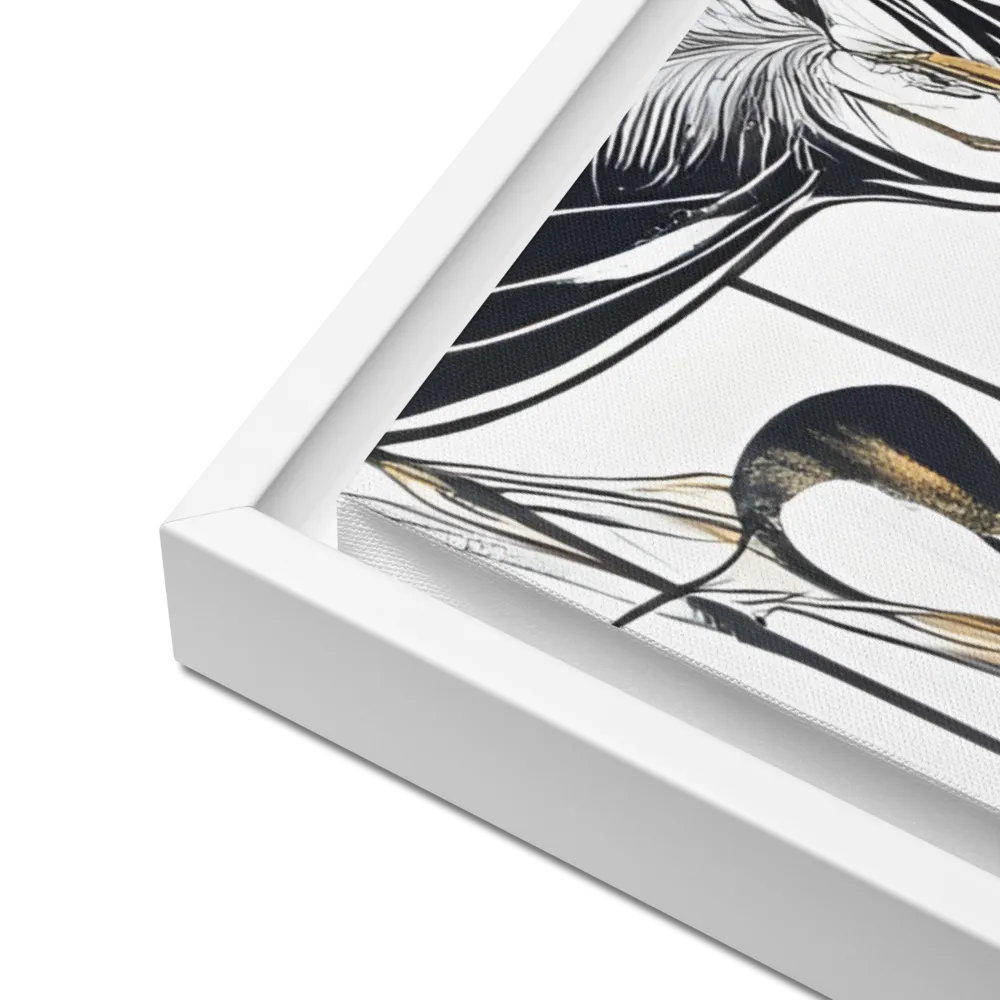 Floral Elegance: The Giraffe's Portrait | Canvas with White Frame | 24″×36″