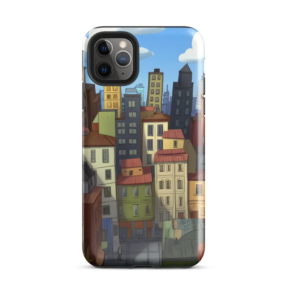 Urban Symphony: A Colorful Cityscape | Phone Case |  11 Pro Max | Tough Case | Glossy