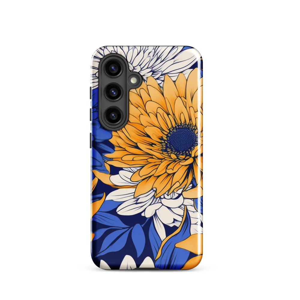 Floral Harmony in Blue and Yellow