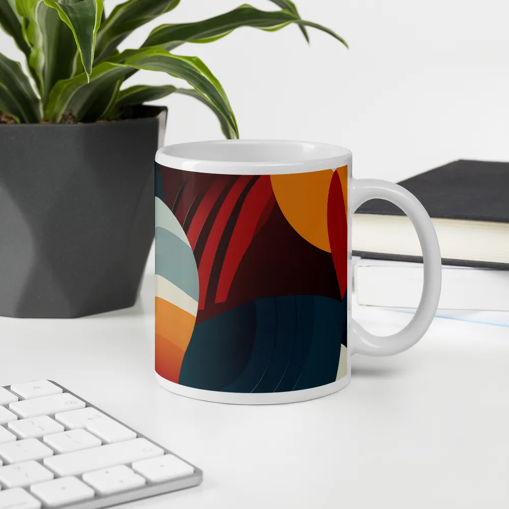 Dynamic Abstractions: A Dance of Forms and Colors | Mugs | Multiple Sizes & Colors