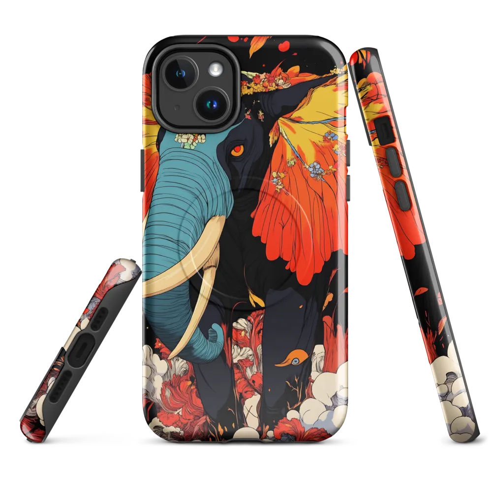 Majesty of the Floral Elephant | Phone Case |  14 Plus | MagSafe® Tough Case | Glossy