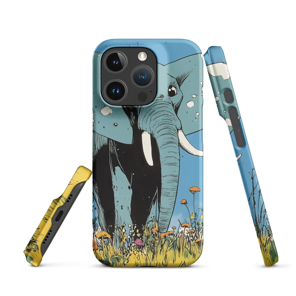 Whimsical Blue Elephant in Bloom