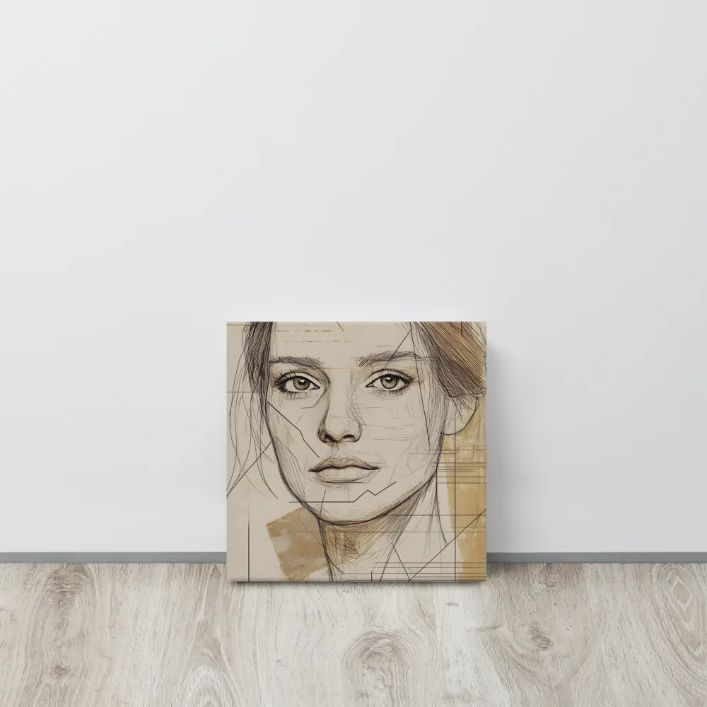 Geometric Elegance: A Modern Portrait | Canvas | 12″×12″
