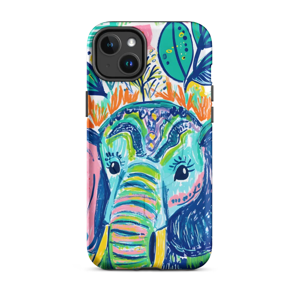 Whimsical Elephant Portrait | Phone Case |  14 Plus | MagSafe® Tough Case | Matte