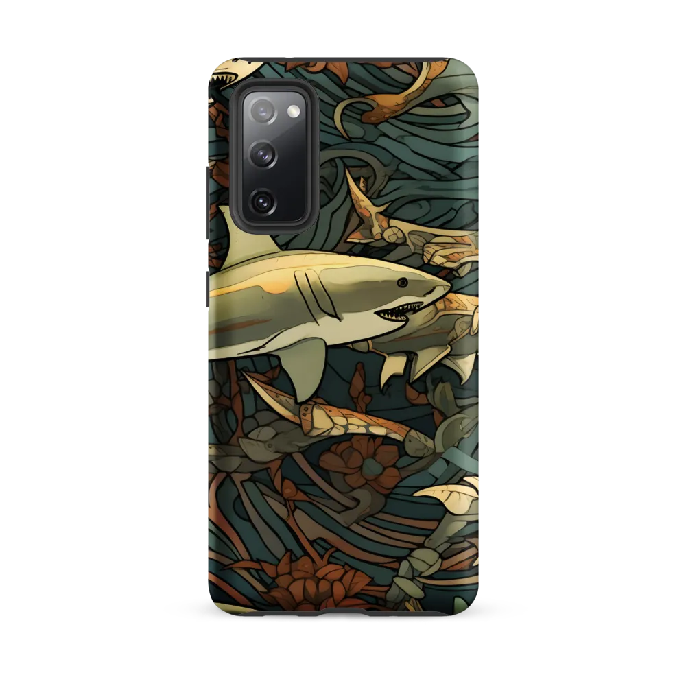 Dynamic Harmony of Sharks and Flora | Phone Case |  S20 FE | Tough Case | Matte