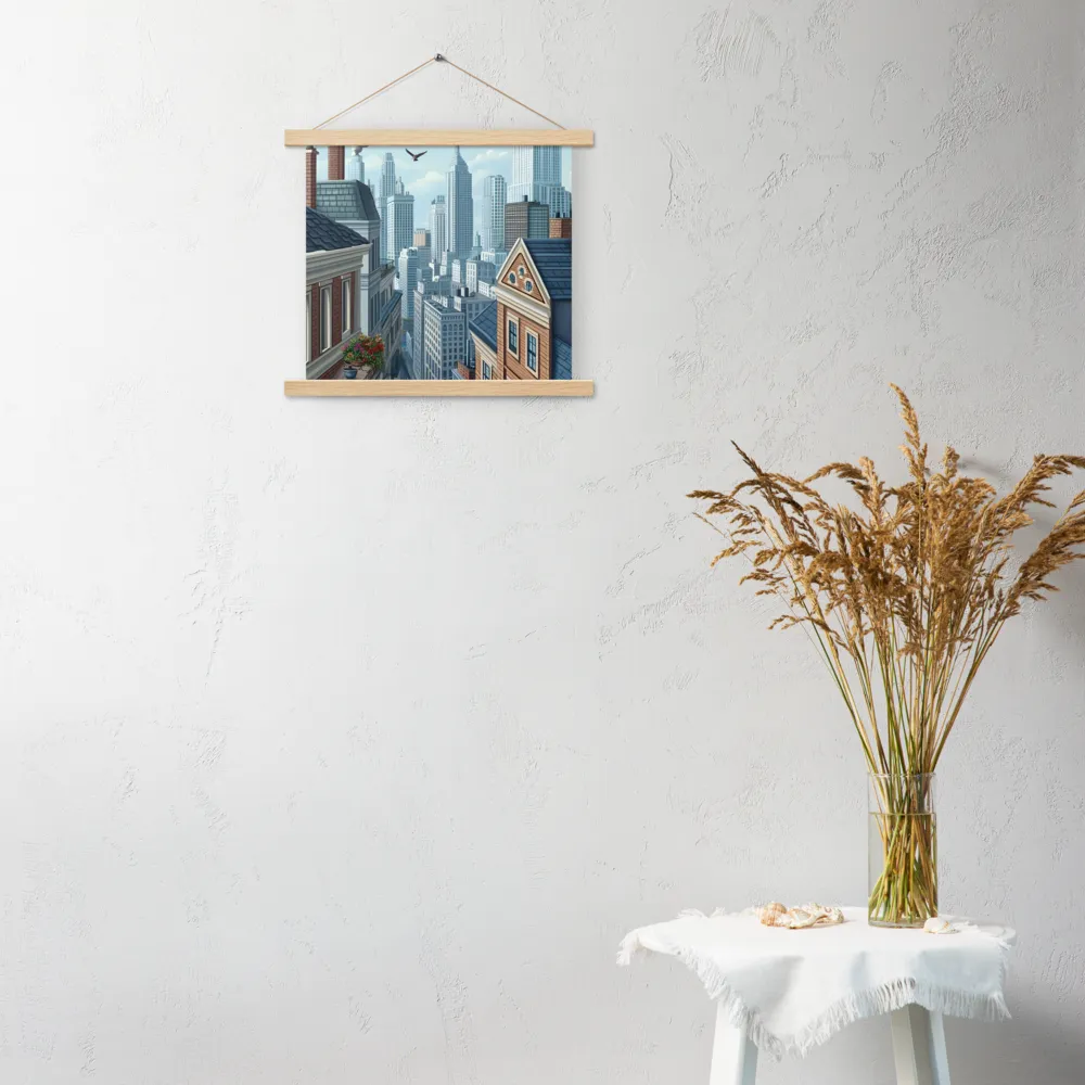Urban Symphony | Poster With Oak Wood Hanger | 14″×14″