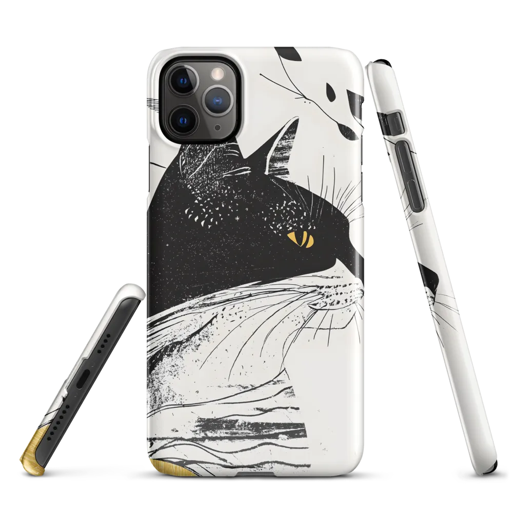 Whiskered Elegance: A Minimalist Cat Profile | Phone Case |  11 Pro Max | Snap Case | Glossy