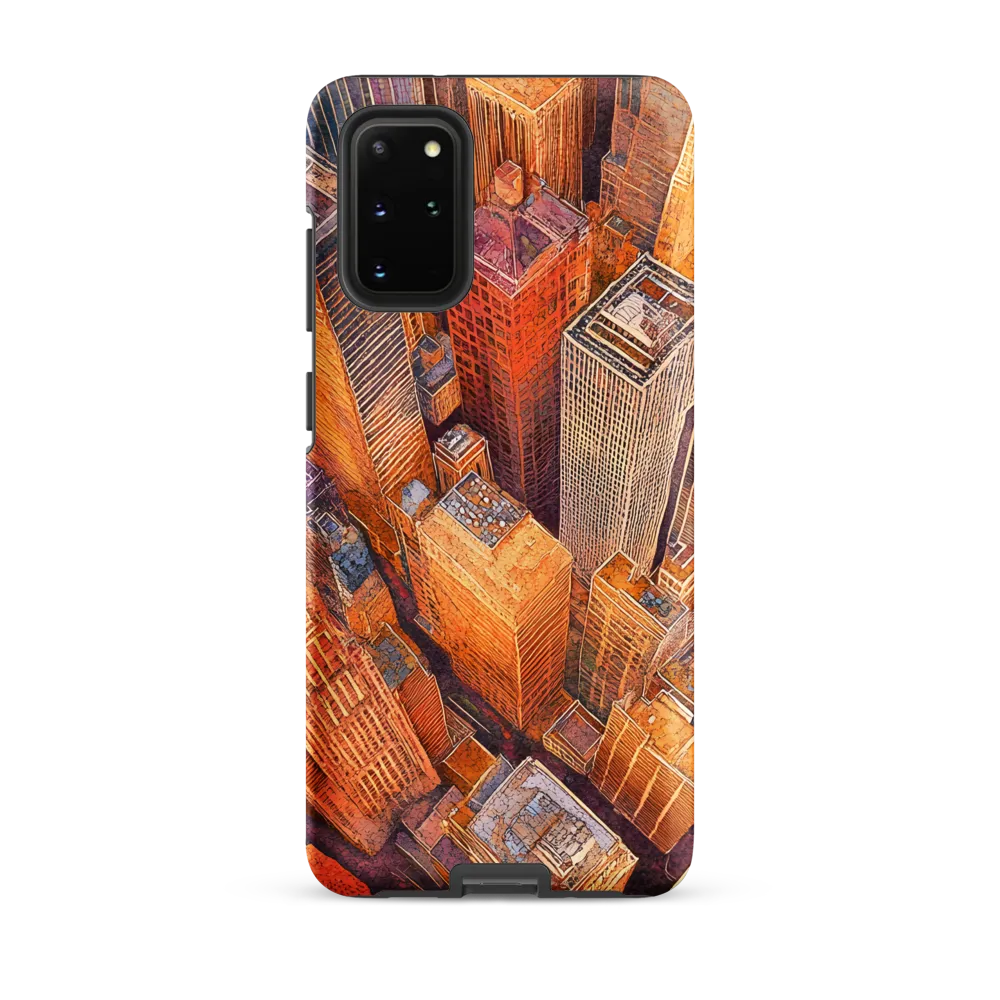 Urban Symphony in Orange and Purple