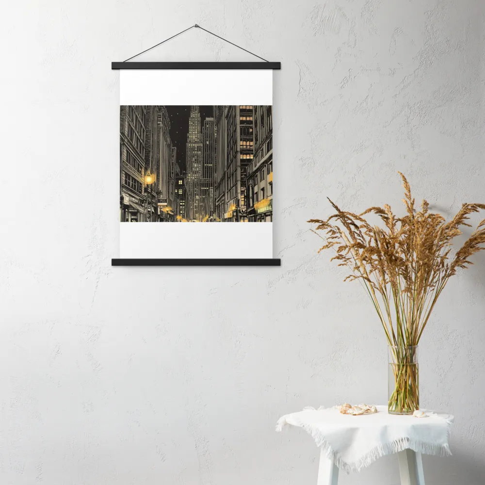 Whispers of the Night City | Poster With Black Wood Hanger | 18″×24″