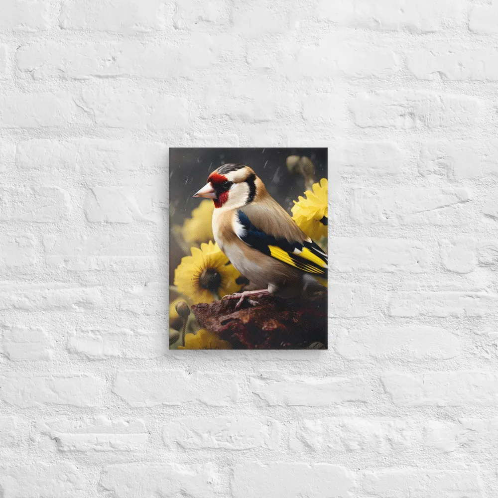 Harmony in Nature: A Goldfinch Amidst Blooms