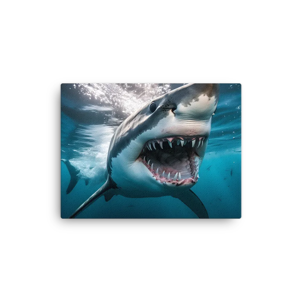 Majesty of the Ocean: The Great White Shark | Thin Canvas | 12″×16″