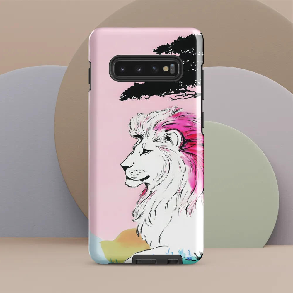 Serene Majesty: A Lion's Profile | Phone Case |  S10 Plus | Tough Case | Glossy