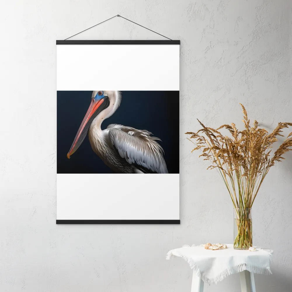 Majestic Pelican Portrait | Poster With Black Wood Hanger | 24″×36″