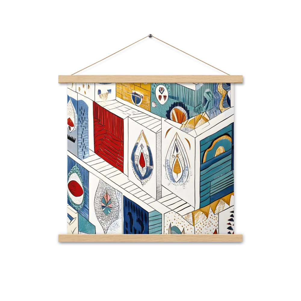 Symphony of Geometric Harmony | Poster With Oak Wood Hanger | 18″×18″