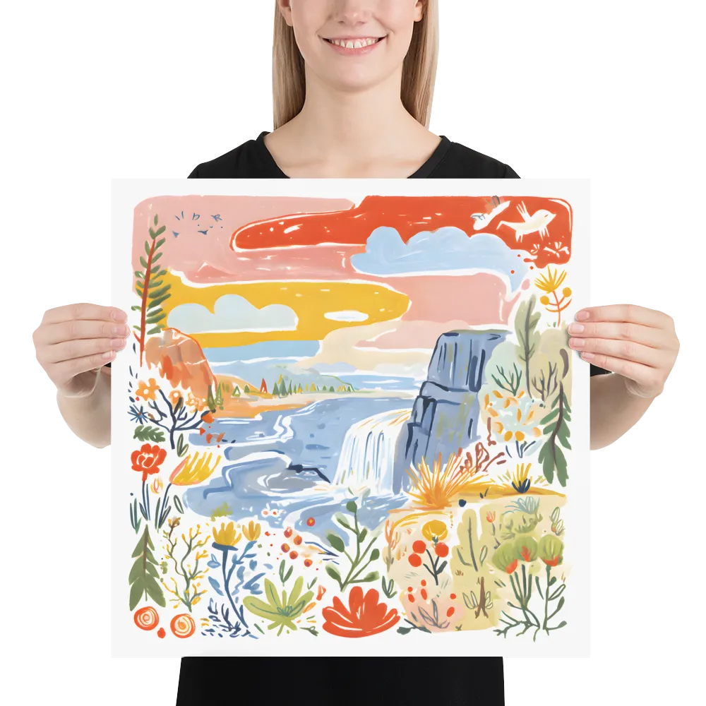 Wildflower Waterfall 
 Poster | 18″x 18″