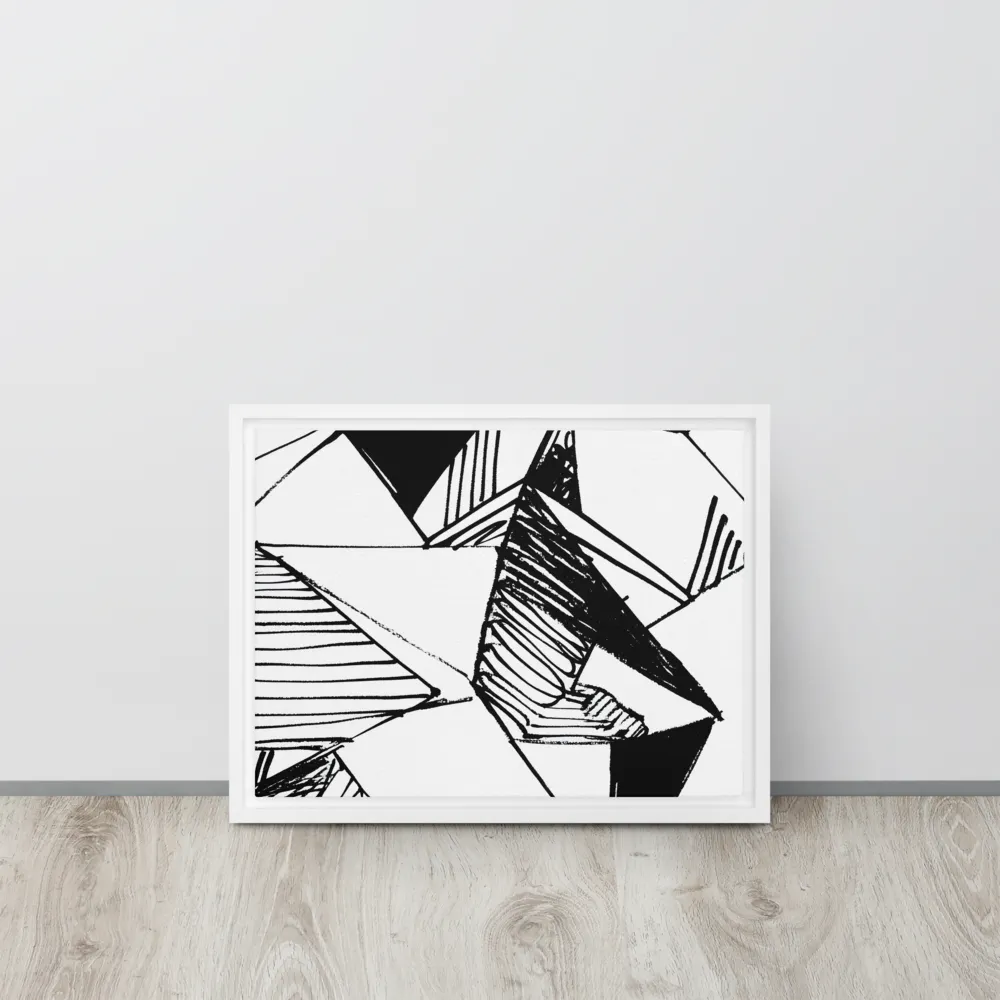 Dynamic Geometry in Ink | Canvas with White Frame | 12″×16″
