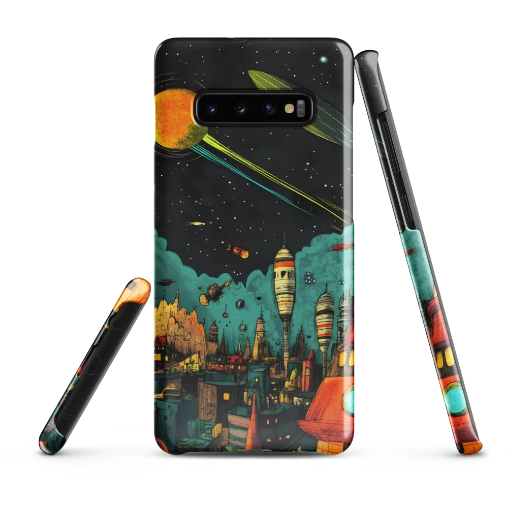 Galactic Cityscape: A Journey Through Imagination | Phone Case |  S10 Plus | Snap Case | Glossy