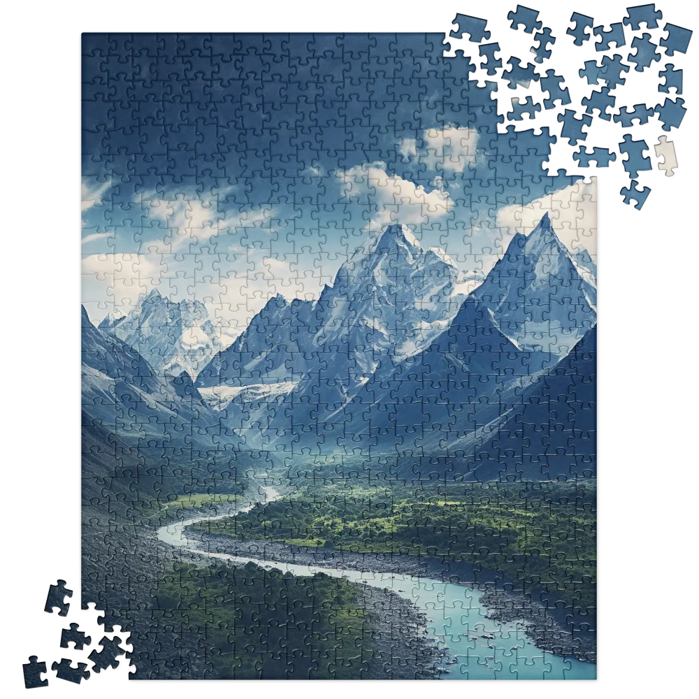 Majestic Serenity: A Landscape of Mountains and Rivers | Jigsaw Puzzle | 520 pieces