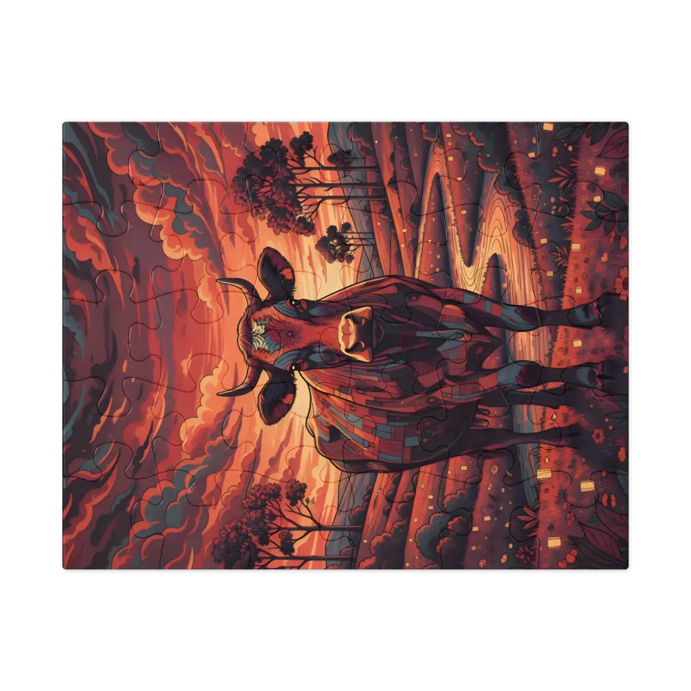 Ember Cow 
 Jigsaw Puzzle in Tin Box