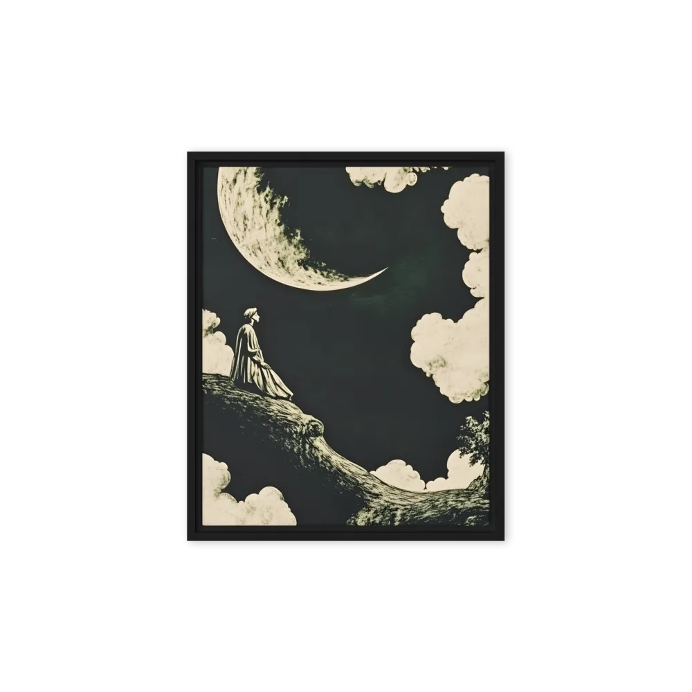 Whispers of the Moon | Canvas with Black Frame | 8″×10″