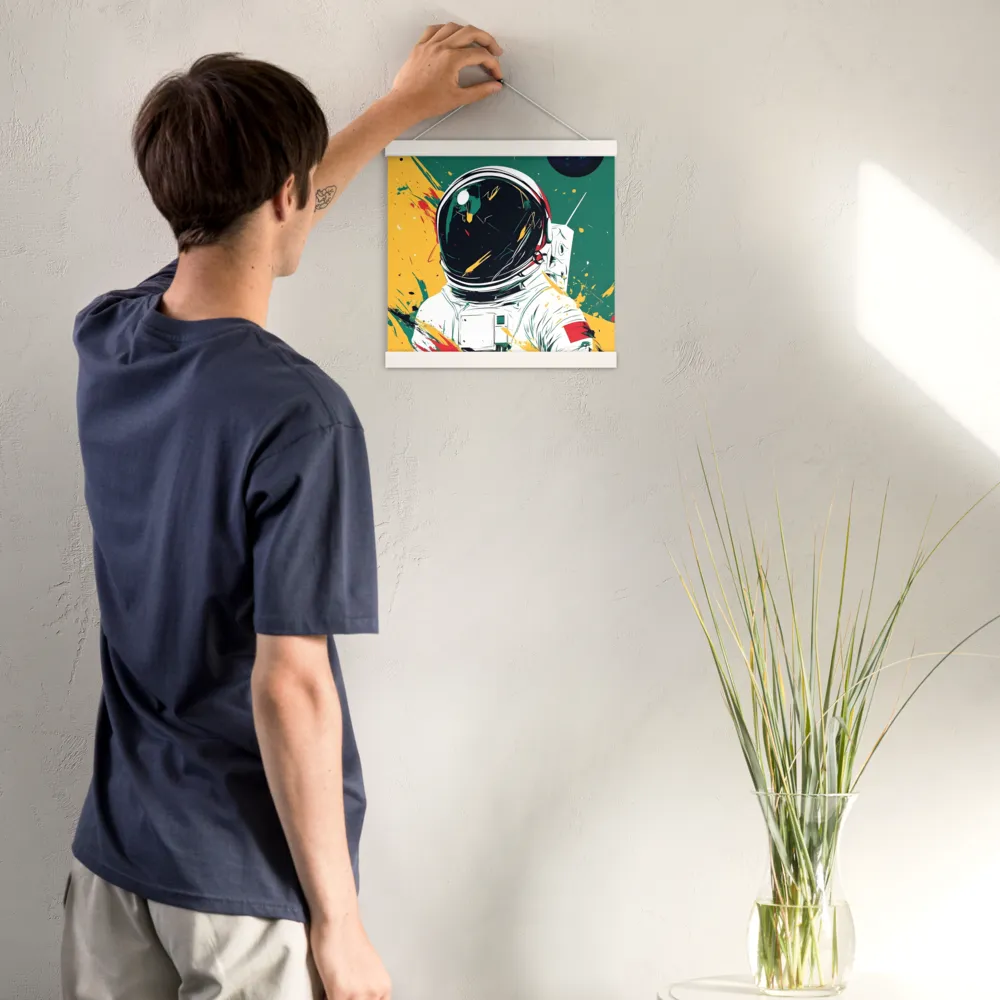 Galactic Explorer: A Modern Odyssey | Poster With White Wood Hanger | 12″×12″