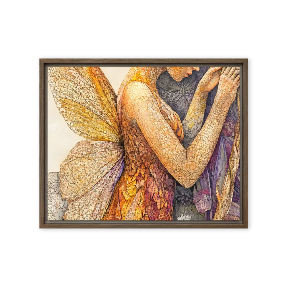 Whispers of the Frosted Meadow | Canvas with Brown Frame | 16″×20″