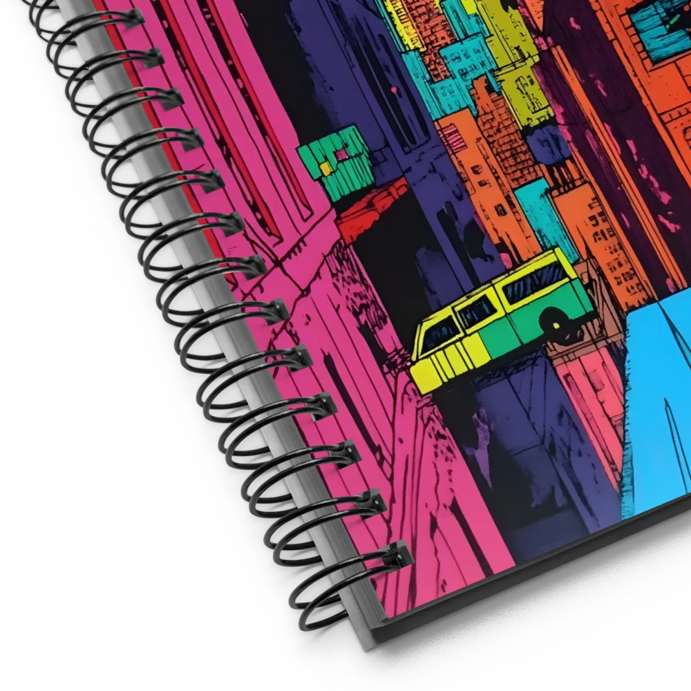 Urban Vibrance: A Pop Art Cityscape | Spiral Notebook