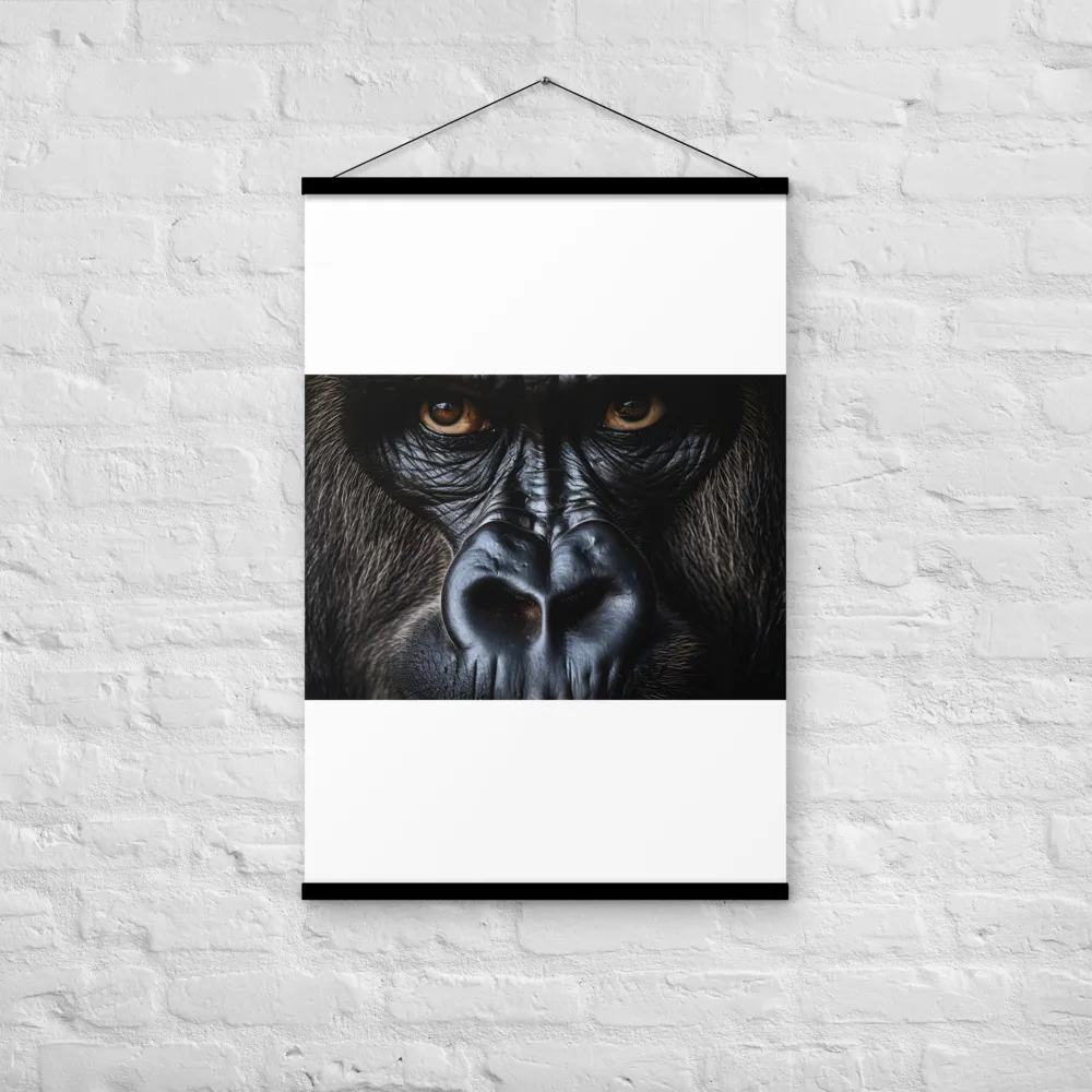 Gaze of the Wild: A Gorilla's Portrait | Poster With Black Wood Hanger | 24″×36″