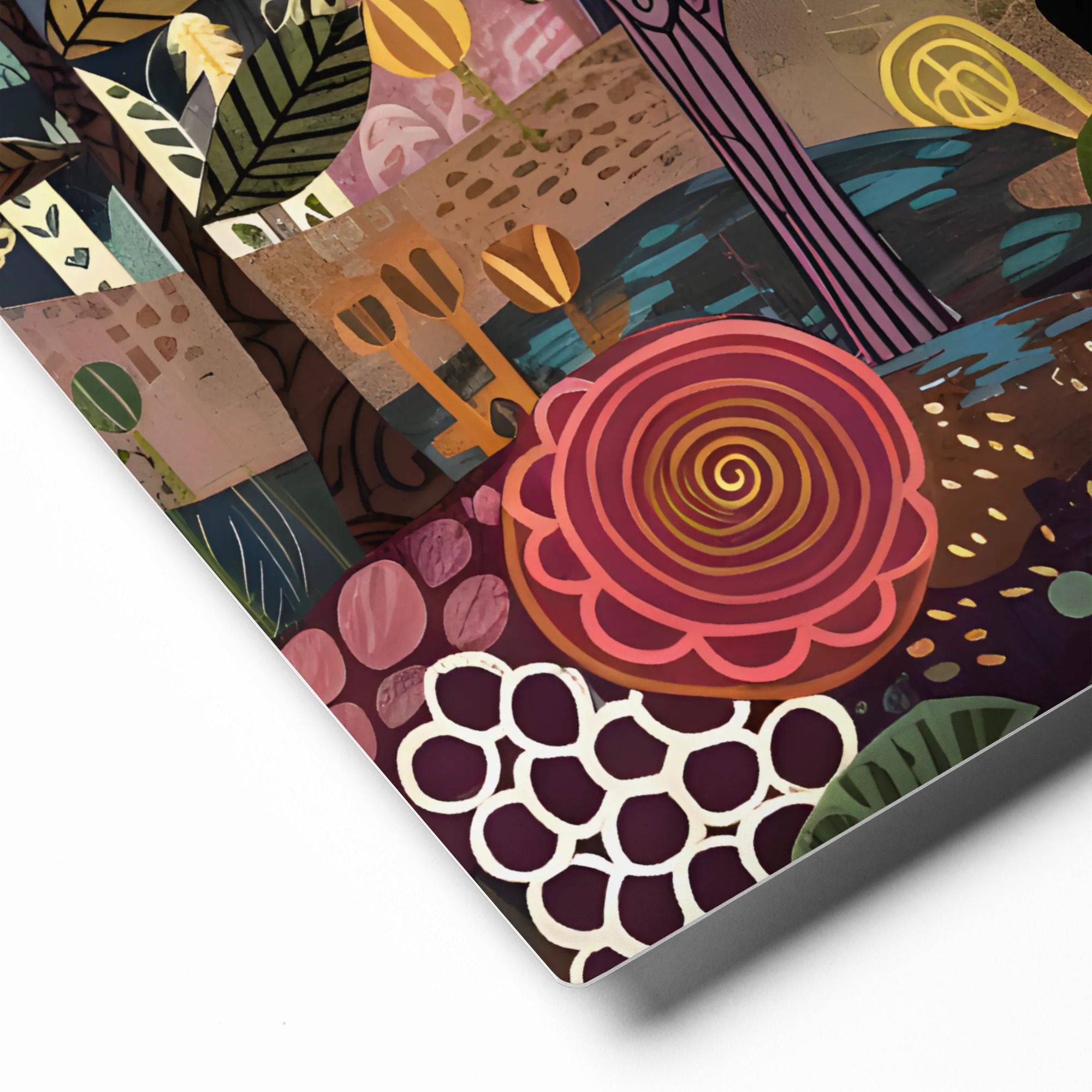 Pink Flamingo Garden 
 Metal Print | 11″x 14″