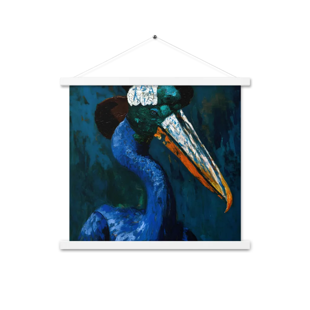 Majestic Absurdity: The Hat-Wearing Bird | Poster With White Wood Hanger | 18″×18″