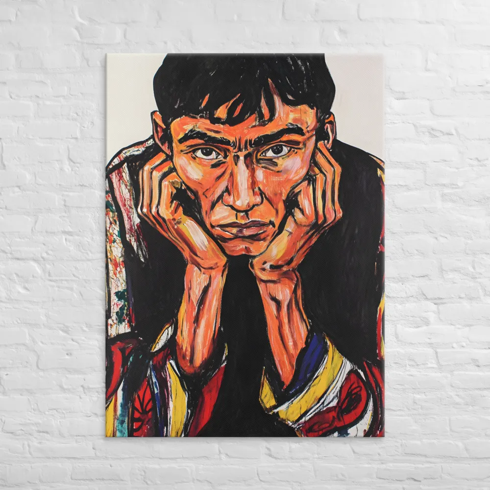 Contemplative Intensity: An Expressionist Portrait