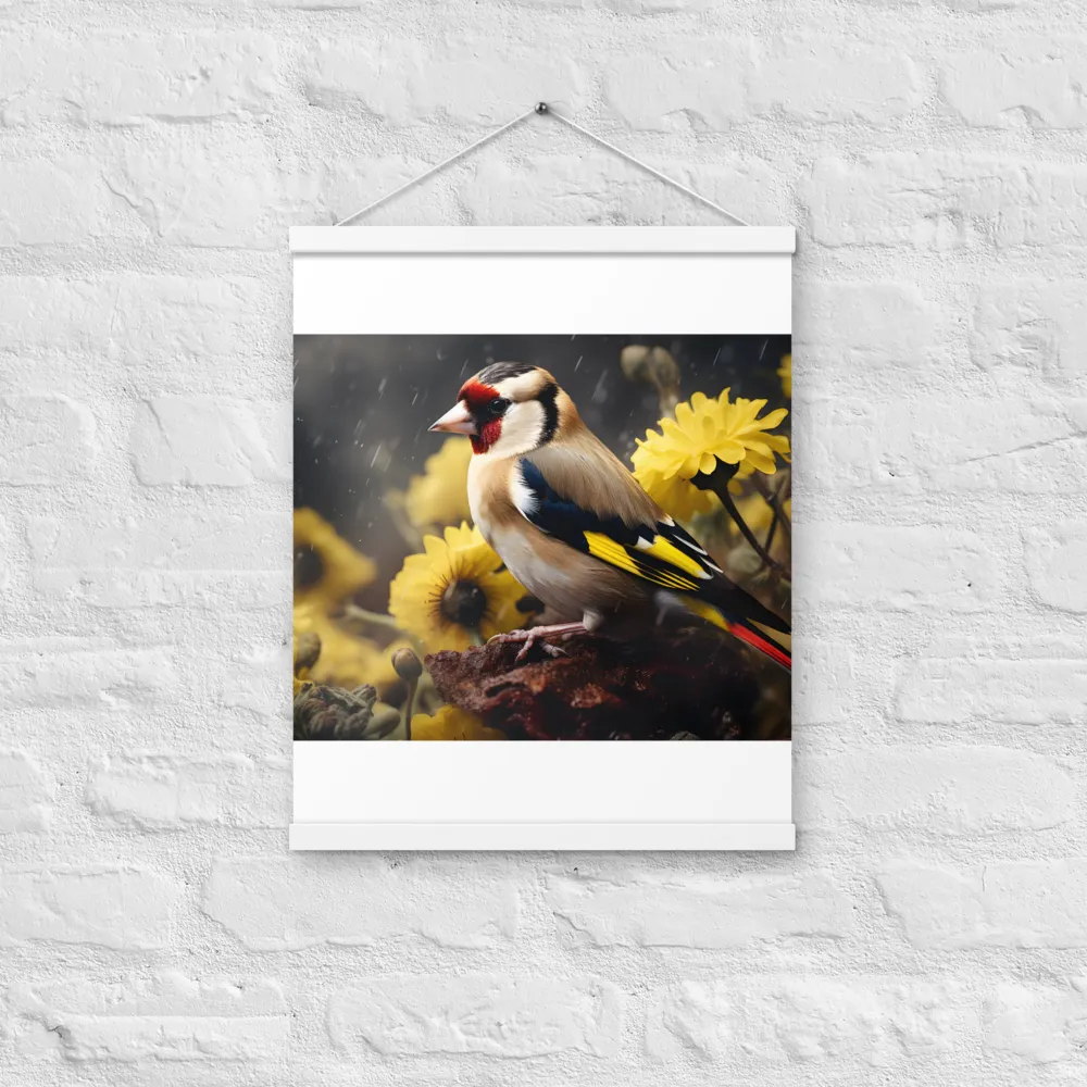 Harmony in Nature: A Goldfinch Amidst Blooms